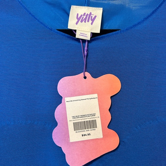 Yitty Blue Mesh Longsleeved Bodysuit - 2x - NWT - Picture 3 of 3